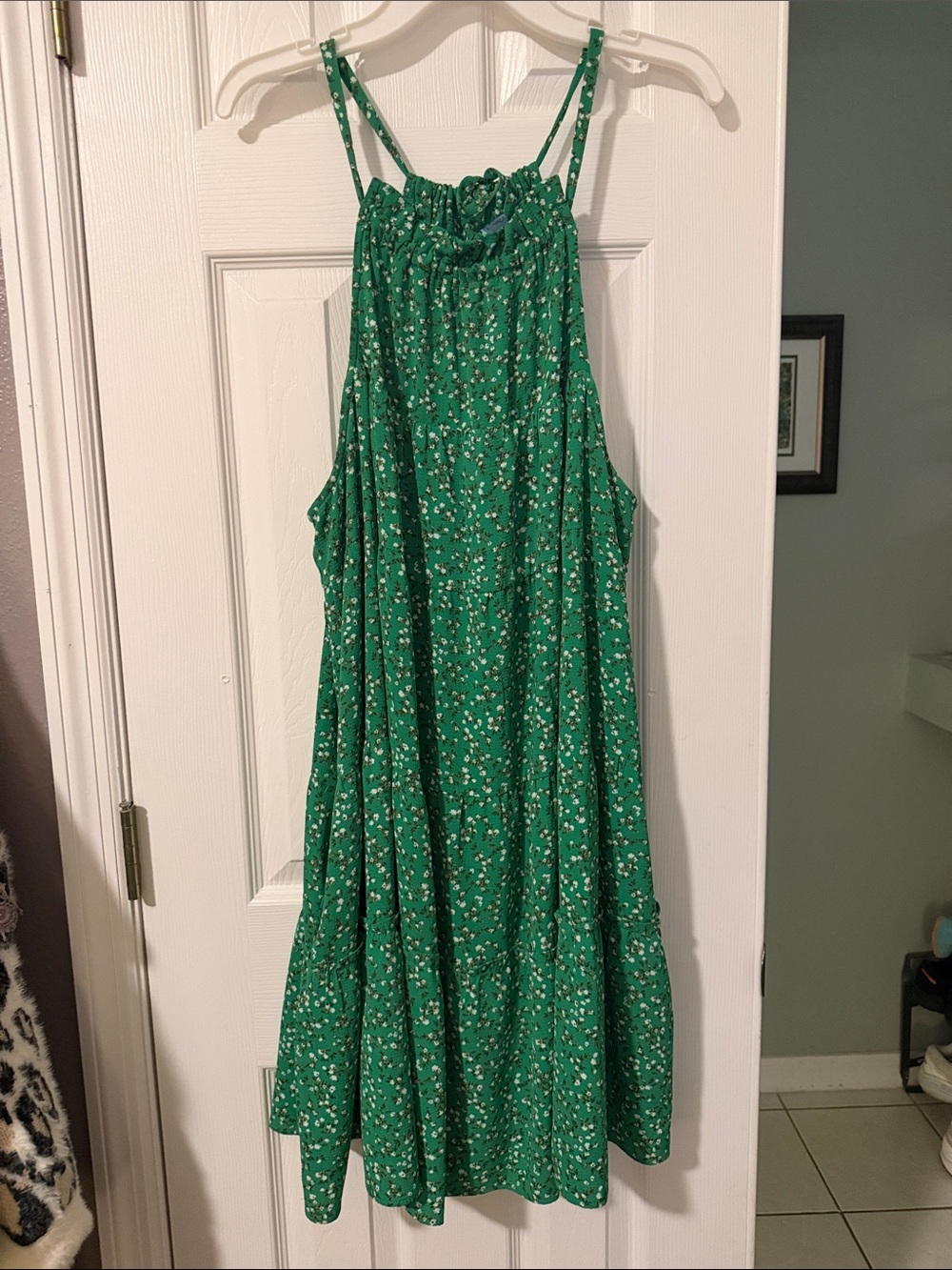 CeCe Green Floral Mini Dress